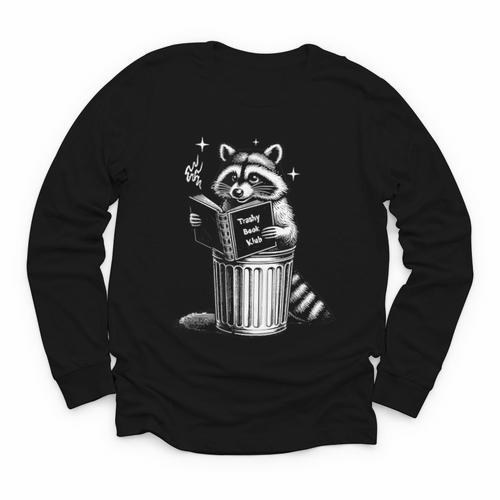 I Love Trashy Book Club Raccoon No Shelf Control Weirdcore Youth Long Sleeve Tee - Bookorys AU