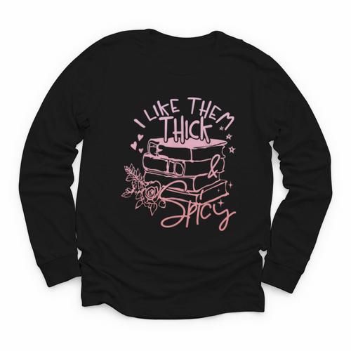 I Like Them Thick And Spicy Booktok Reader Youth Long Sleeve Tee - Bookorys CA