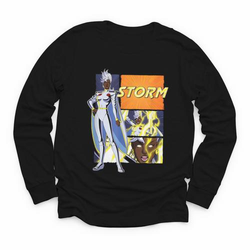 Marvel X-Men '97 Storm Vintage Classic Comic Book Panels Youth Long Sleeve Tee - Bookorys