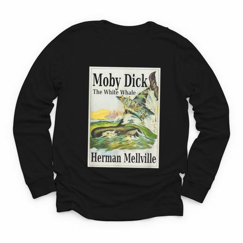 Moby Dick Book Cover Illustration Youth Long Sleeve Tee - Bookorys