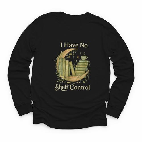 I Have No Shelf Control Moon Books Cottagecore Youth Long Sleeve Tee - Bookorys