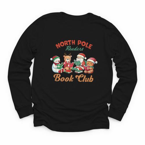 North Pole Readers Book Club Reading Book Christmas Youth Long Sleeve Tee - Bookorys CA