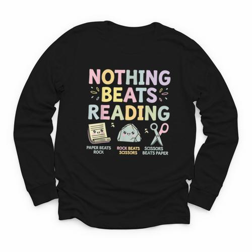 Nothing Beats Reading Book Librarian Across America Kids Youth Long Sleeve Tee - Bookorys