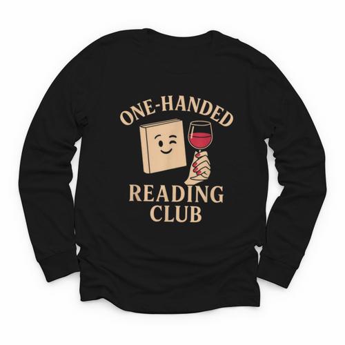 One-Handed Reading Club Smutty Book Lover Youth Long Sleeve Tee - Bookorys AU