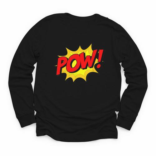 POW -Adults Kids Comic Book Cartoon Pop Art Novelty Sarcastic Youth Long Sleeve Tee - Bookorys DE