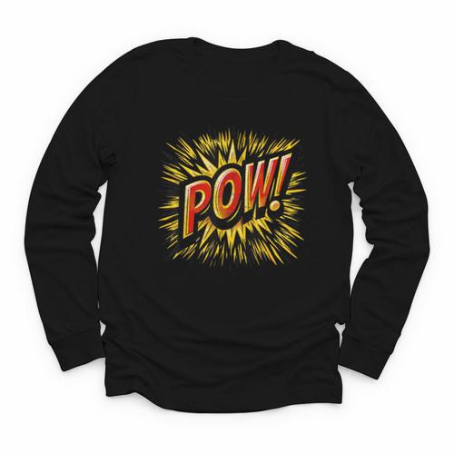 POW Comic Book Retro Artwork – Cartoon Collector Youth Long Sleeve Tee - Bookorys