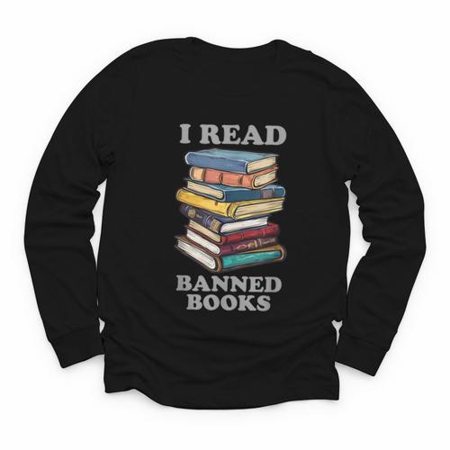 I Read Banned Books Bookworm Youth Long Sleeve Tee - Bookorys AU