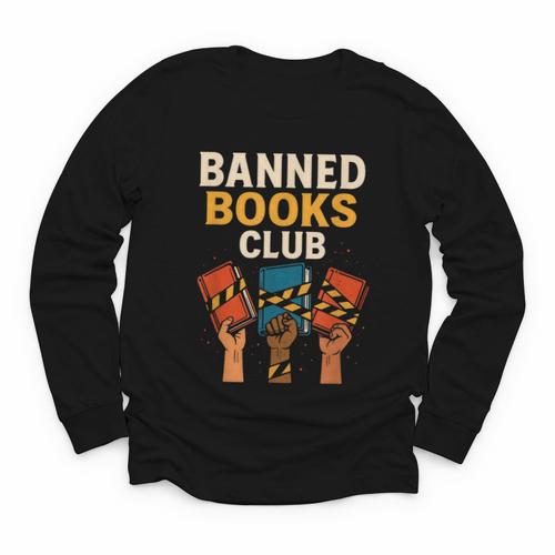 Read Banned Books Club Freely Anti-Censorship Librarian Youth Long Sleeve Tee - Bookorys AU