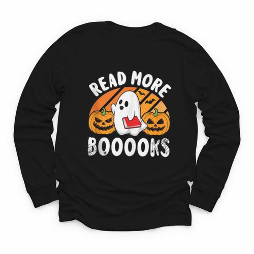Read More Books Teacher Halloween Men Women Youth Long Sleeve Tee - Bookorys AU
