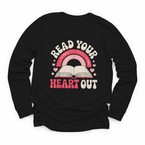 Read Your Heart Out Book Lover Fun Reading Time Youth Long Sleeve Tee - Bookorys AU