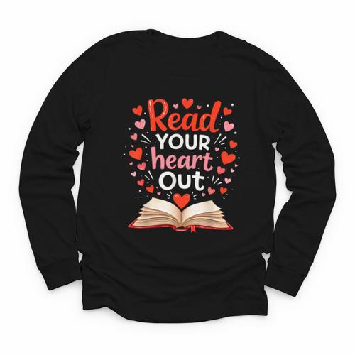 Read Your Heart Out Reading Book Lover Valentine Day Youth Long Sleeve Tee - Bookorys