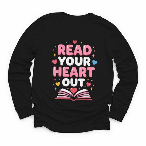 Read Your Heart Out Valentine Reading Book For Kid Teacher Youth Long Sleeve Tee - Bookorys AU