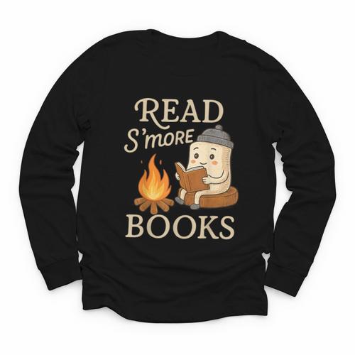 Read S'More Books Campfire Reading Book Lovers Camper Youth Long Sleeve Tee - Bookorys UK