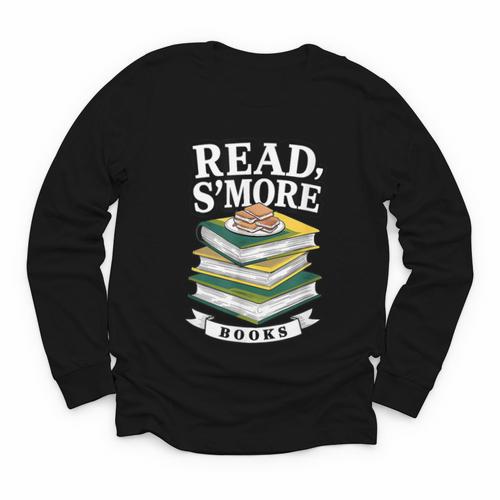 Read S'More Books Marshmallow Reading Smores Youth Long Sleeve Tee - Bookorys CA