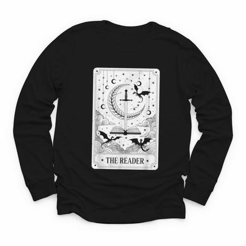 The Reader Tarot Card Bookworm Books Lover Dragon Librarians Youth Long Sleeve Tee - Bookorys DE