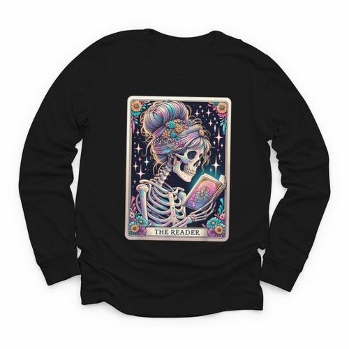 The Reader Tarot Card Women Book Lover Librarian Read Youth Long Sleeve Tee - Bookorys CA