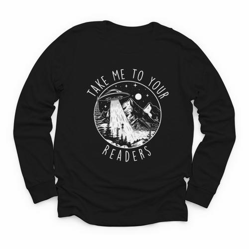 Take Me To Your Readers Book Lover Reading Bookworm Youth Long Sleeve Tee - Bookorys CA
