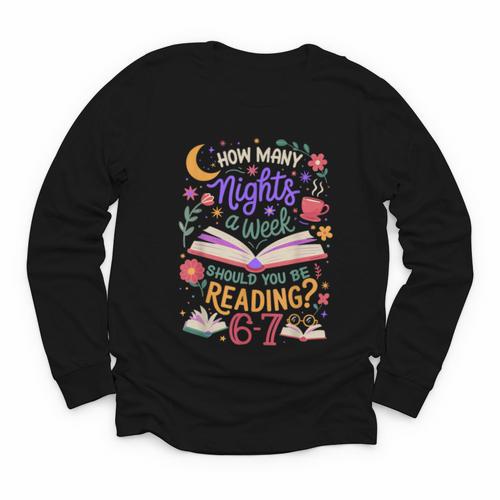 Reading 6 7 Meme Six Seven Cozy Book Lover Teacher Youth Long Sleeve Tee - Bookorys