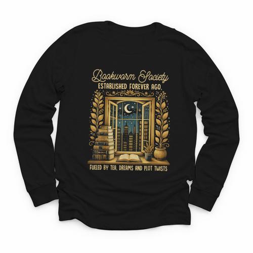 Reading Book Lover Bookish Readers Bookworm Society Youth Long Sleeve Tee - Bookorys