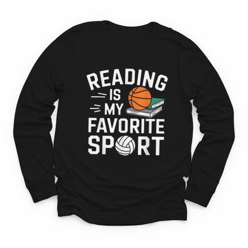 Reading Is My Favorite Sport Reading Book Lover Reader Youth Long Sleeve Tee - Bookorys