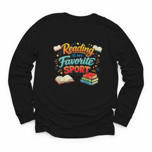 Reading Is My Favorite Sport Book Lover Youth Long Sleeve Tee - Bookorys