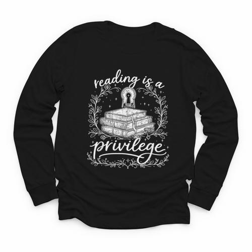 Reading Is A Privilege Vintage Reading Lover Books Youth Long Sleeve Tee - Bookorys