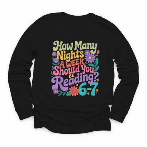 Reading Six Seven Meme Book Lover 67 Teacher 6 7 Youth Long Sleeve Tee - Bookorys