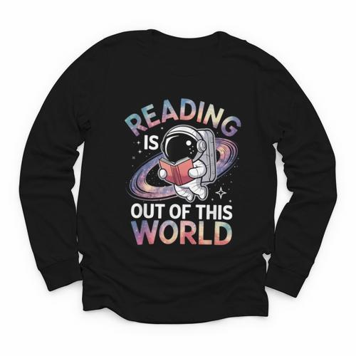 Reading Is Out Of This World Space Book Lover Youth Long Sleeve Tee - Bookorys
