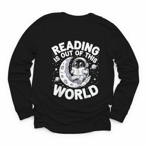 Reading Is Out Of This World Space Books Lover Youth Long Sleeve Tee - Bookorys