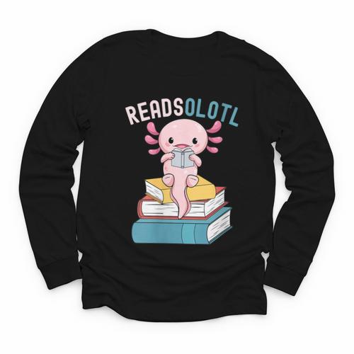 Reads Alotl Shirt Kids Readsolotl Read Axolotl Shirt Books Youth Long Sleeve Tee - Bookorys DE