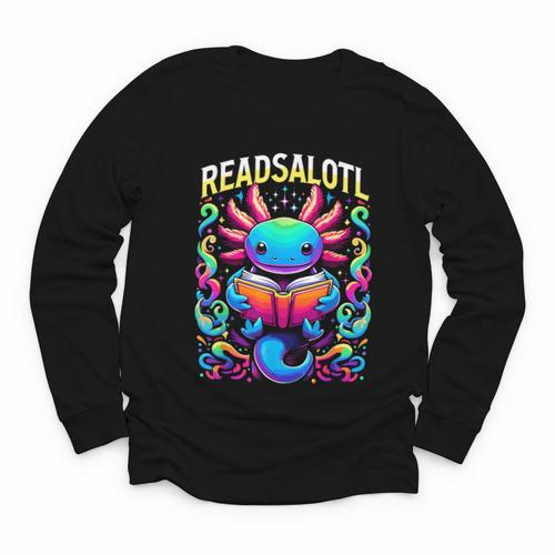 Readsalotl Axolotl Book Lovers Axolotls Youth Long Sleeve Tee - Bookorys