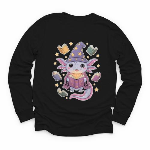 ReadsALOTL Cute Axolotl Book Lover Youth Long Sleeve Tee - Bookorys