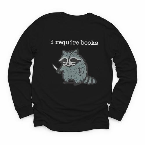 i Require Books Raccoon Youth Long Sleeve Tee - Bookorys UK