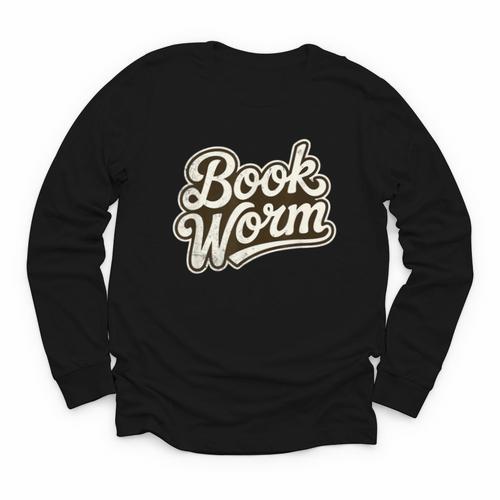 Retro Book Worm Reading For Book Lovers Youth Long Sleeve Tee - Bookorys