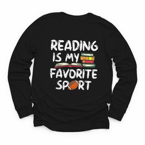 Retro Reading Is My Favorite Sport Football World Book Day Youth Long Sleeve Tee - Bookorys UK