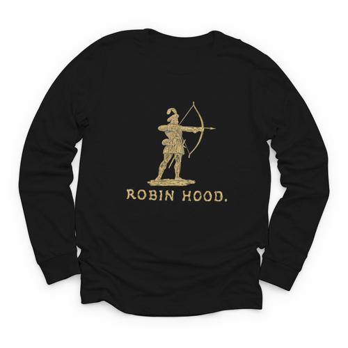 Robin Hood The Archer Book Cover Illustration In Gold Youth Long Sleeve Tee - Bookorys