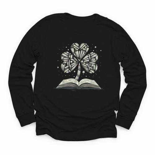 Shamrock Books St Patricks Day Bookworm Librarian Youth Long Sleeve Tee - Bookorys DE