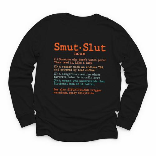 Smut Slut Sayings Definition Sarcastic Book Lover Youth Long Sleeve Tee - Bookorys DE