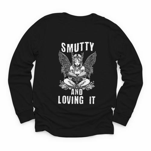 Smutty And Loving It Dark Fantasy Spicy Book Lover Youth Long Sleeve Tee - Bookorys CA