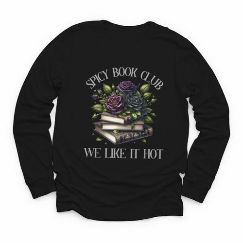 Spicy Book Club Dark Romance Lover Spicy Bookish Merch Goth Youth Long Sleeve Tee - Bookorys CA