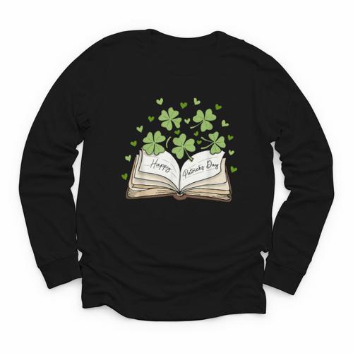 St Patricks Day Book Lover Librarian Reading Saint Pattys Youth Long Sleeve Tee - Bookorys UK