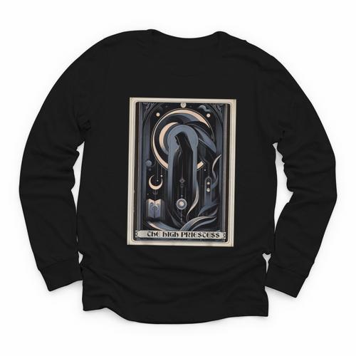 Tarot Cards Guide Book Esoteric Mysticism Clothing The High Priestess -Adults Small Classic Fit Short Sleeve Youth Long Sleeve Tee - Bookorys