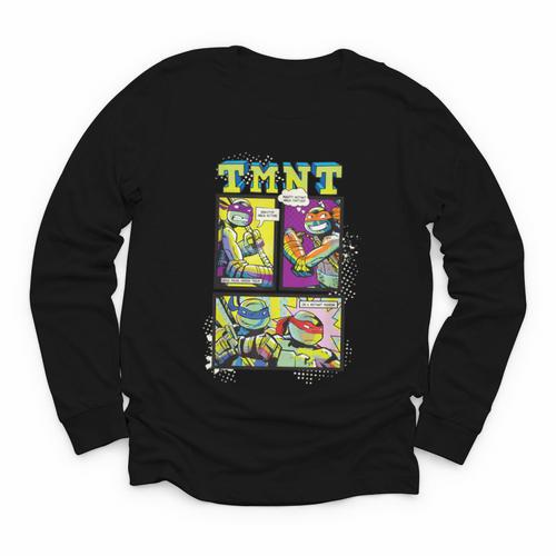 Teenage Mutant Ninja Turtles Retro Neon Comic Book Panels Youth Long Sleeve Tee - Bookorys CA