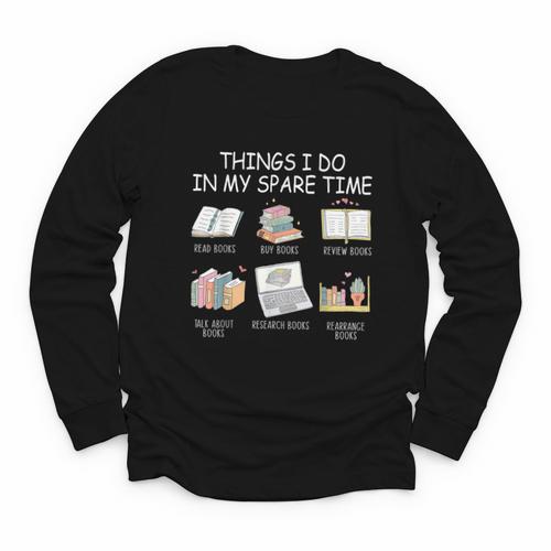 Things I Do In My Spare Time Read Books Buy Books Youth Long Sleeve Tee - Bookorys CA