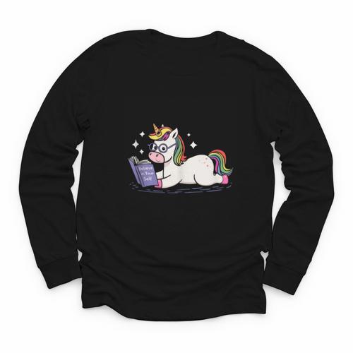 Unicorn Bookworm Believe In Yourself Cute And Inspirational Youth Long Sleeve Tee - Bookorys AU