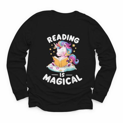 Unicorn Teacher Reading Is Magical Book Youth Long Sleeve Tee - Bookorys