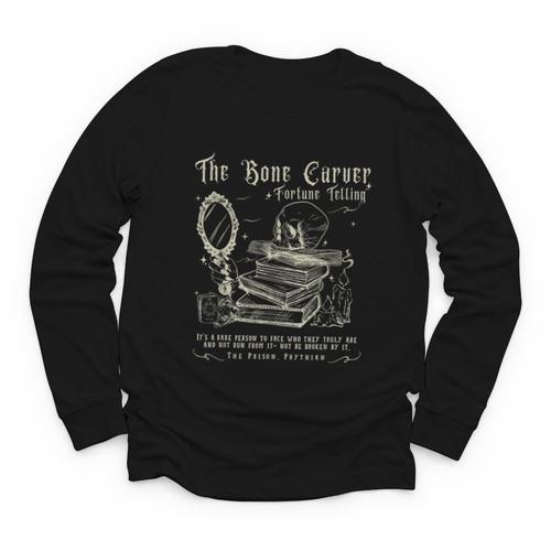 Vintage The Bone Carver Death God Tour Skeleton Spicy Books Youth Long Sleeve Tee - Bookorys UK