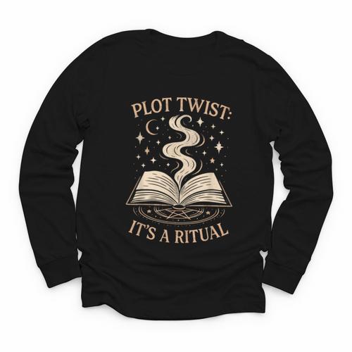 Witchy Book Club Pagan Reader Occult Fiction Coven Ritual Youth Long Sleeve Tee - Bookorys AU