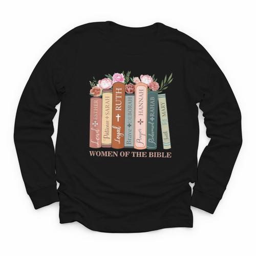 Women Of The Bible Christian Books Full Color Youth Long Sleeve Tee - Bookorys