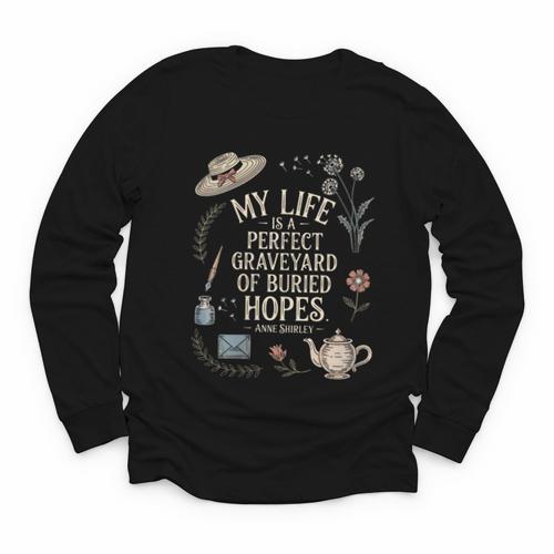 Women's Dramatic Book Lover Quote Youth Long Sleeve Tee - Bookorys